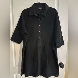 NWT Known Supply Oversized Black Corduroy 3/4 Sleeve Shirt Dress.  Size S